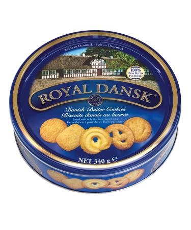 Royal Dansk Classic Danish Butter Cookies All Natural 40 Biscuits per Tin Perfect for Sharing and as a Gift 6 x340g