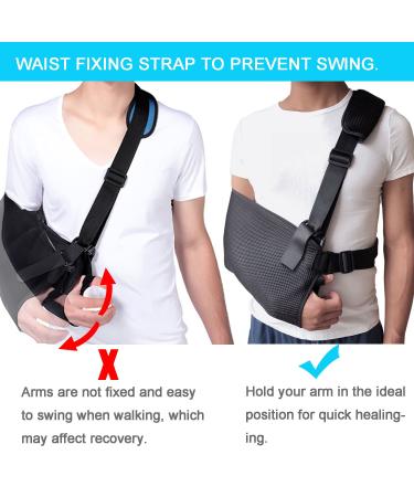 Adjustable Arm Sling Shoulder Immobilizer | Lightweight Breathable Support for Dislocation, Fracture, and Sprains | Fits Adults and Youths - Buy Online on GoSupps.com