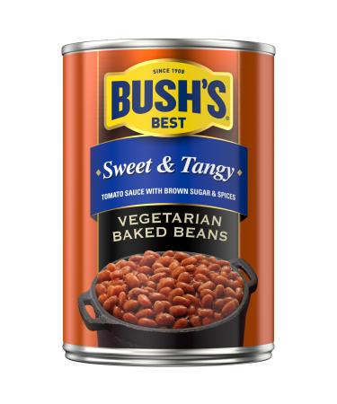 Bush's Best Sweet & Tangy Vegetarian Baked Beans High Fibre Plant Based Excellent Source of Protein 398 mL 1ct