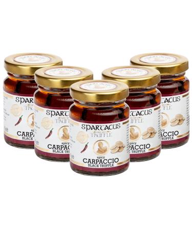 Spartacus Truffle Spartacus CarPACCIO Gourmet Black Seasoning Preserved in Extra Virgin Olive Oil for Pizza Pasta Salads Potatoes (Pack of 5)