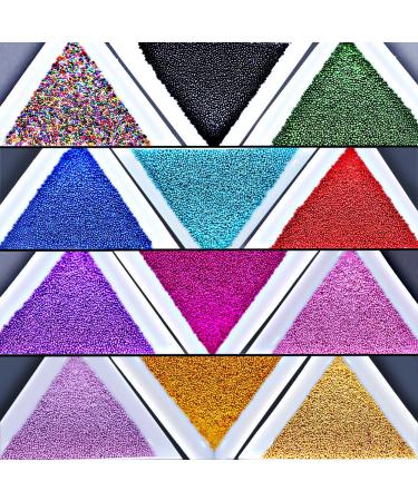 Minejin Nail Art Mini Beads - 3D Colorful Caviar Charms for Eye Makeup Decoration | 12 Vibrant Colors | International Shipping - Buy Online on GoSupps.com