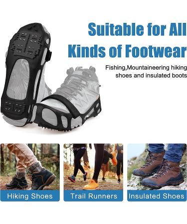 Snow Traction Cleats - Non-Slip Ice Cleats Crampon for Walking - Large Size with 24 Steel Spikes and Straps - Buy Online on GoSupps.com
