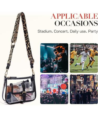 Missnine Clear Stadium Approved Crossbody Purse - Transparent Shoulder Bag with Guitar Strap | Black - Buy Online on GoSupps.com