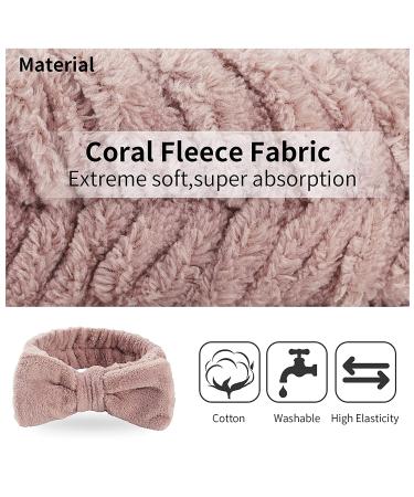 6 Pack Coral Fleece Spa Headbands for Women & Girls - Bow Makeup & Facial Headbands for Washing Face - Terry Cloth Headbands for Face Wash - Buy Online on GoSupps.com
