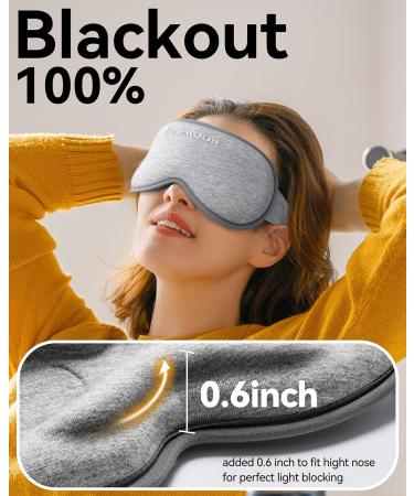 Weighted Eye Mask for Sleeping | Blackout Sleep Mask for Men & Women | FACEMOON Memory Foam 3D Contoured Eye Covers | Travel Essentials & Meditation Blindfold (Gray - Buy Online on GoSupps.com