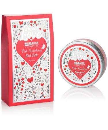 BRUBAKER Cosmetics 6-Piece Bath & Shower Set - Strawberry Sweet Love Gift Set in Decorative Metal Basket - Pink Floral Design - Buy Online on GoSupps.com