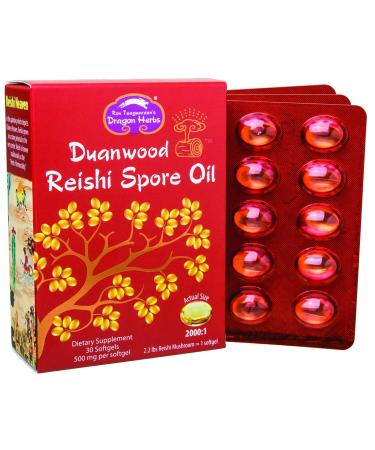 Dragon Herbs Duanwood Reishi Spore Oil 500 mg 30 Softgels