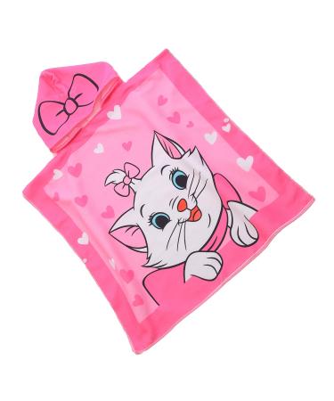 FEBE Bath Poncho Children Bath Towel With Hood Bathrobe for Toddler Kitten