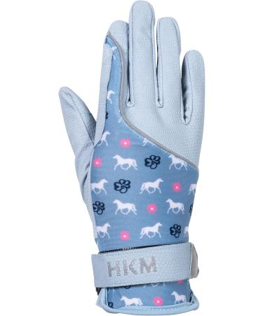 Hkm Girls Bria Gloves 6 Smoke Blue - Stylish & Durable Equestrian Gear | International Shipping Available - Buy Online on GoSupps.com