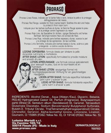 Proraso After Shave Lotion with Sandalwood Oil and Shea Butter - Moisturizing, Nourishing for Coarse Beards - 3.4 Fl Oz - Buy Online on GoSupps.com