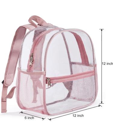 Mini Clear Stadium Approved Backpack 12x12x6 - Rose Gold for Women & Girls - Buy Online on GoSupps.com
