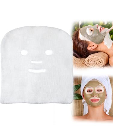 Leelosp 100 Pieces Gauze Mask Large Precut Gauze Face Masks Soft Gauze Face Pads White Net Face Gauze Mask Natural Spa Gauze Facial Mask Facial Skin Paper Sheet Gauze for Home Beauty Salon DIY