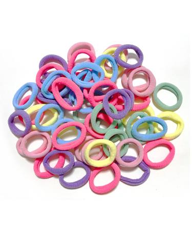 Elastics Hair Ties 50 Pieces Candy Color Seamless girls hairbands 3cm Ponytail Holder Hair Accessories Mix colored hair bobbles for girls (Candy Color) 1-Multicolor