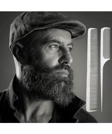 2Pcs Stainless Steel Rat Tail Hair Cutting Comb Set with Leather Bag - Salon Quality Barber Hairdressing Combs for Ultra-thin Styling - Buy Online on GoSupps.com