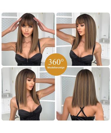 18-Inch Brown Shoulder Length Wigs for Women - Natural Looking Heat-Resistant Synthetic Wig for Everyday Use - Buy Online on GoSupps.com