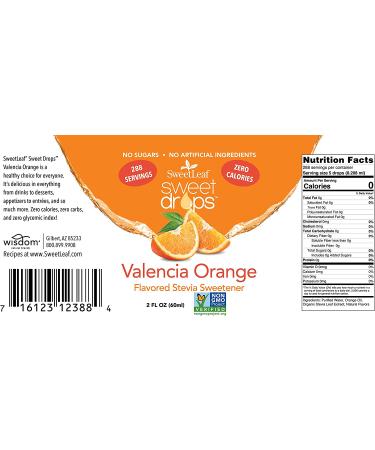 SweetLeaf Liquid Stevia Valencia Orange 2 fl oz (Pack of 2) - Set of 2 Bottles - Buy Online on GoSupps.com