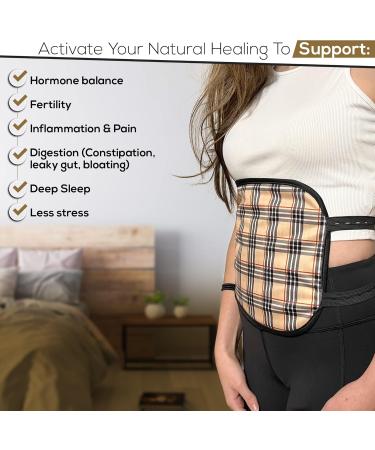 Organic Castor Oil Pack Wrap | Reusable & Mess-Free | Universal Fit for Liver Detox | Adjustable Elastic Strap | Includes Plaid + Bag - (Castor Oil Not Included - Buy Online on GoSupps.com