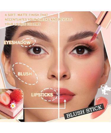 JunKuJK 4PCS Liquid Blush Soft Cream Face Blush Moisturizing Matte Blendable Blush Stick Makeup Set for Cheeks & Lip & Eye - Buy Online on GoSupps.com