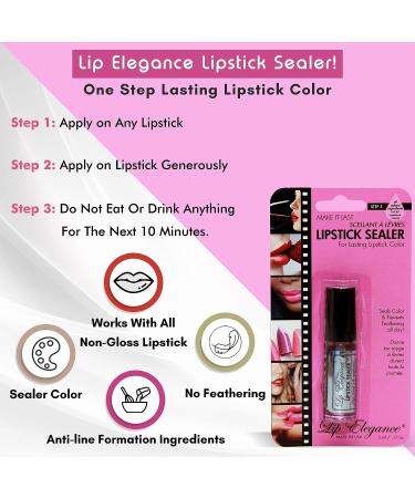 Lip Elegance Lipstick Sealer - Waterproof & Smudge Proof - Long Lasting with Brush Applicator - Oilproof Formula - 0.17 Fl Oz - Buy Online on GoSupps.com