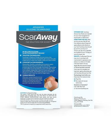 ScarAway Advanced Silicone Scar Sheets - Medical Grade Treatment for Surgical, Burn, Acne & Body Scars - 4 Tan Reusable Strips - Buy Online on GoSupps.com