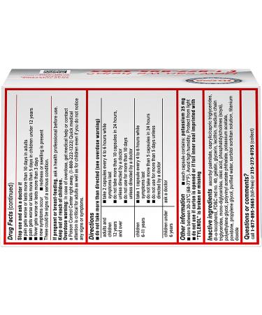 Tylenol Regular Strength Liquid Gels 90 ct | 325mg Acetaminophen Pain Reliever & Fever Reducer - Buy Online on GoSupps.com