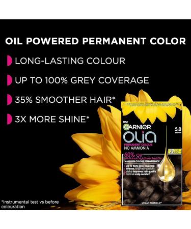 Garnier Olia Permanent Hair Dye Up to 100% Grey Hair Coverage No Ammonia 60% Oils Bold 4.26 Rose Violet Rose Violet 1 count (Pack of 1) - Buy Online on GoSupps.com