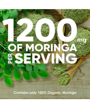 ORGANIC MORINGA LEAF Capsules 1200mg High Potency (2 x 600mg) for Liver Detox Cleanse Gut Health Gluten Free Non-GMO Vegan-Friendly Antioxidant Supplement -360 Capsules (3 pack) 360 count (Pack of 1) - Buy Online on GoSupps.com