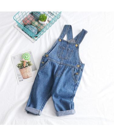 KIDSCOOL SPACE Baby Boy Girl Jean Overalls | Toddler Ripped Denim | Cute Workwear | Blue-2110 (2-3 Years) - Buy Online on GoSupps.com
