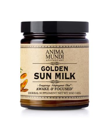 Anima Mundi Apothecary Golden Sun Milk - Relaxing Plant-Based Powder with Organic Spices Turmeric, Ashwagandha, Reishi & Vanilla - Unsweetened Drink Powder - Promote Sense of Calm (5oz / 142g) 5 Ounce (Pack of 1)