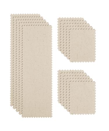 Whaline 300Pcs Fabric Wax Stripe 2 Sizes Natural Muslin Epilating Stripes Large Small Pre-Cut Cotton Stripes for Body Facial Hair Removal Women Men Arms Legs