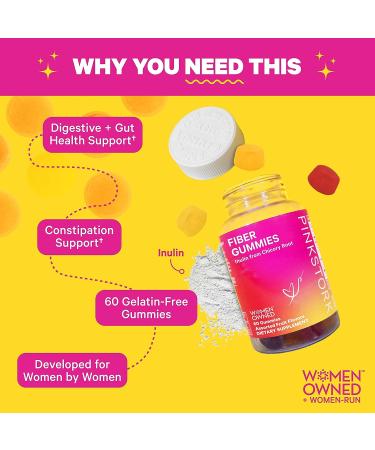 Pink Stork Fiber Gummies - Prebiotic Supplement with Inulin for Women's Digestive Health - 60 Peach Berry Gummies - Buy Online on GoSupps.com