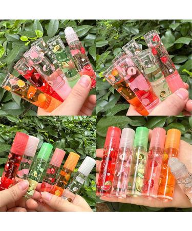 Portable Rollerball Lip Oil Clear Gloss For Hydrated Lips Moisturizing Lips Care For Women Girls Fruit Lip Oil - Buy Online on GoSupps.com