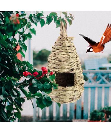 Jodsen 3 Pcs Bird Nest Hummingbird House for Outside Hanging Roosting Pouches Birds Grass Hanging Wren Finch Song Birds Nesting Hand Woven Nesting Boxes for Garden Decoration 24x10.5 cm - Buy Online on GoSupps.com