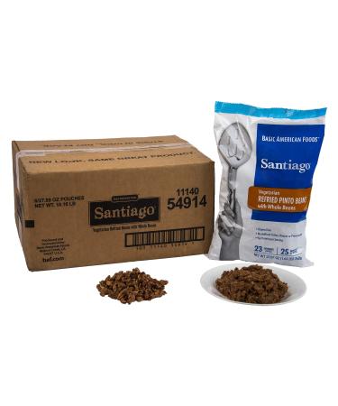 Santiago Whole Vegetarian Refried Pinto Beans - 27.07 oz. pouch (Pack of 6) - Buy Online on GoSupps.com