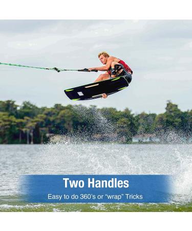 Affordura 4-Section Wakeboard Rope & Handle Set - 75 Feet Tow Rope for Watersports | Includes Storage Bag | Green - Buy Online on GoSupps.com