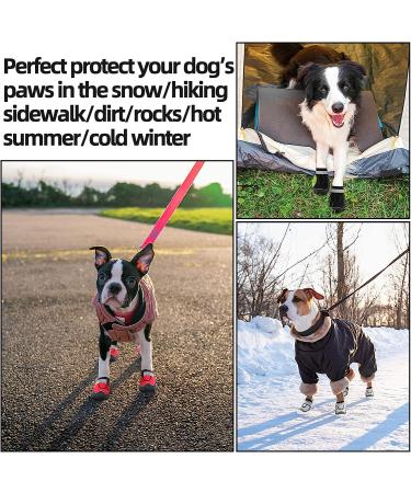Hcpet Heat Resistant Dog Boots | Breathable Paw Protectors for Hot Pavement | Reflective Straps | Rubber Soles for Hiking | 6 Size Options | Black | 4pcs - Buy Online on GoSupps.com