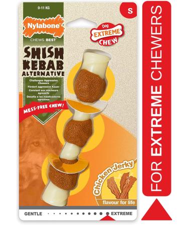 Nylabone Extreme Tough Dog Chew Toy - Shish Kebab Chicken Jerky Flavour - Small (Up to 11 Kg) - Buy Online on GoSupps.com