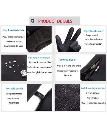 Winter Gloves for Men Women Water Resistant Keep Warm Touch Screen Gloves gray Large - Buy Online on GoSupps.com
