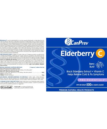 CanPrev Elderberry C | Black Elderberry Extract + Vitamin C | 500 ml Liquid - Buy Online on GoSupps.com
