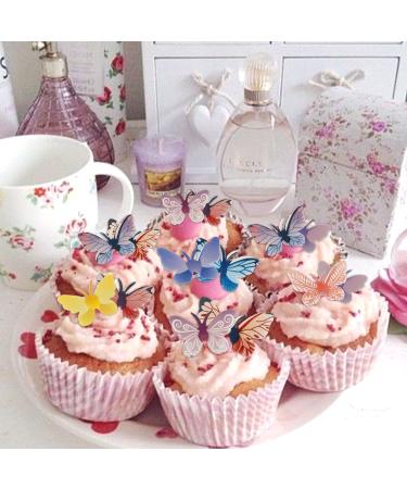 Ercadio 72 Pack Ediable Colorful Butterfly Cupcake Toppers Butterfly Cupcake Picks Ediable Butterfly Cupcake Decorations for Butterfly Theme Baby Shower Kids Birthday Party Cake Supplies B-ediable - Buy Online on GoSupps.com