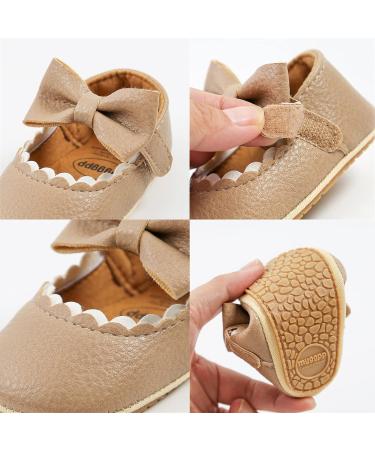 RVROVIC Baby Girl Princess Mary Jane Moccasins | Soft Sole Crib Shoes 0-6 Months | Brown - Buy Online on GoSupps.com