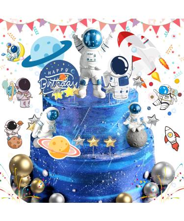 Oneroomone Space Cupcakes Astronaut Cupcake Toppers Asteroid and Rocket Cake Topper