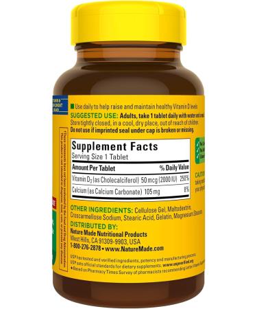 Vitamin D3 2000 IU 220 Tablets - Immune Health, Strong Bones & Muscles - 250% Daily Value - 1 Pack - Buy Online on GoSupps.com