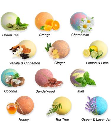 Luxury Bath Bombs Gift Set - 24 Organic Essential Oil Bathbombs for Women - Vegan Soap with Moisturizing Fizzy Bubbles - 2.3 Ounce, Pack of 24 - Buy Online on GoSupps.com