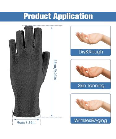 SSKHE UV Gloves for Gel Nails 2 Pairs UV Protection Gloves Women UV Protection Fingerless Glove for Nail Lamp Skin Care Fingerless Gloves Protect Hands from UV Harm(Black And White) - Buy Online on GoSupps.com