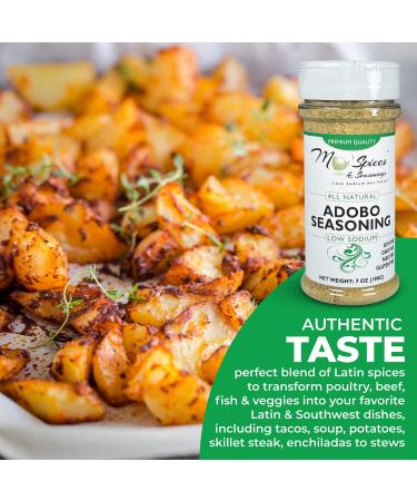 Mo' Spices Adobo Seasoning: Low Sodium, Gluten-Free, Non-GMO, Soy & MSG Free, Vegan, Paleo, Keto Friendly - Health Conscious Sea Salt Spice for Foodies & Picky Eaters - Buy Online on GoSupps.com