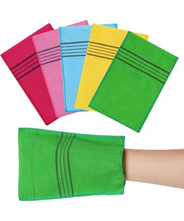 URAQT 5Pcs Asian Exfoliating Gloves Dual-Sided Korean Exfoliating Gloves Body Scrub Glove Bath SPA Exfoliating Mitts Dead Skin Remover Gloves Deep Body Scrubber for Women and Men 5 Pcs - Buy Online on GoSupps.com