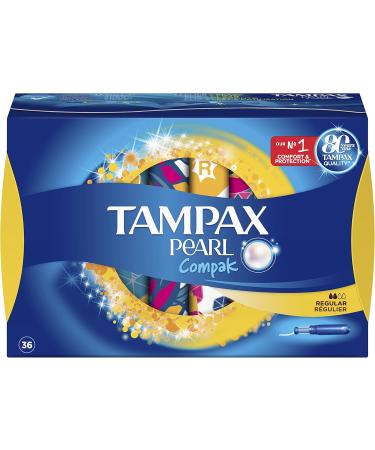Tampax Compak Pearl Regular Tampons with Applicator | 36 Pieces - Best Comfort Protection & Discretion - Buy Online on GoSupps.com