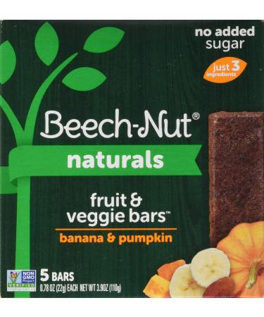 Beech-Nut Naturals Fruit & Veggie Bars Stage 4 Banana & Pumpkin 5 Bars 0.78 oz (22 g) Each