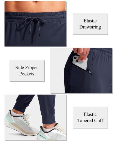 G Gradual Men's Joggers Pants | Navy Stretch Athletic Sweatpants with Zipper Pockets | Medium - Buy Online on GoSupps.com